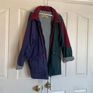 JLC Outerwear Men’s Full Zip WindbreakerJacket Blue/Green/Red Size L